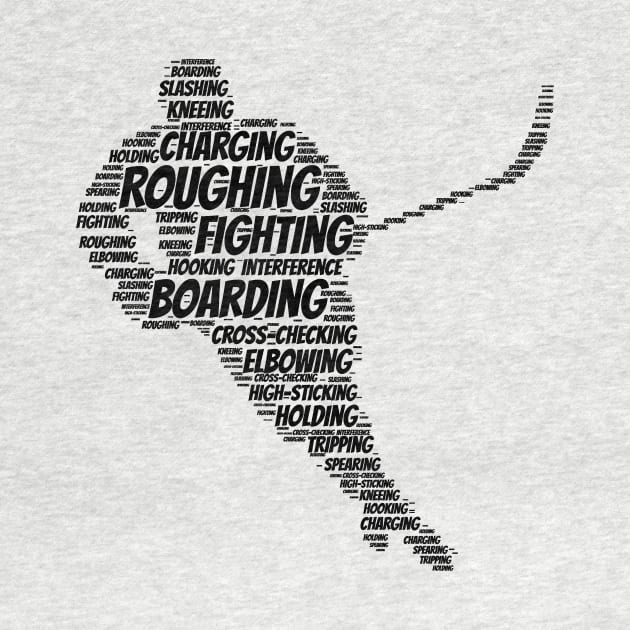 Hockey Penalties Word Art - For Hockey Fans by Naves